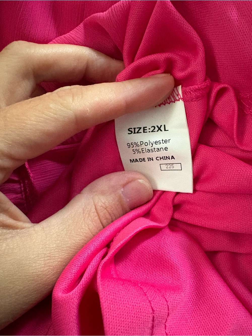 Hot Pink Bow Front Smocked Mini Dress Plus Size 2XL Long Sleeve Lined Barbiecore - Picture 11 of 11